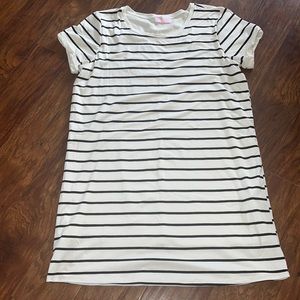 Super soft T-Shirt dress! Black and white stripes! Pink Lily Boutique!!